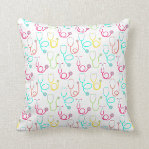 Neon Stethoscope Pattern Cushion