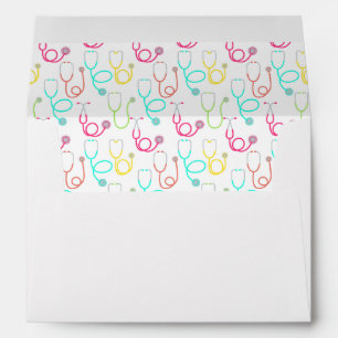 Neon Stethoscope Pattern Envelope