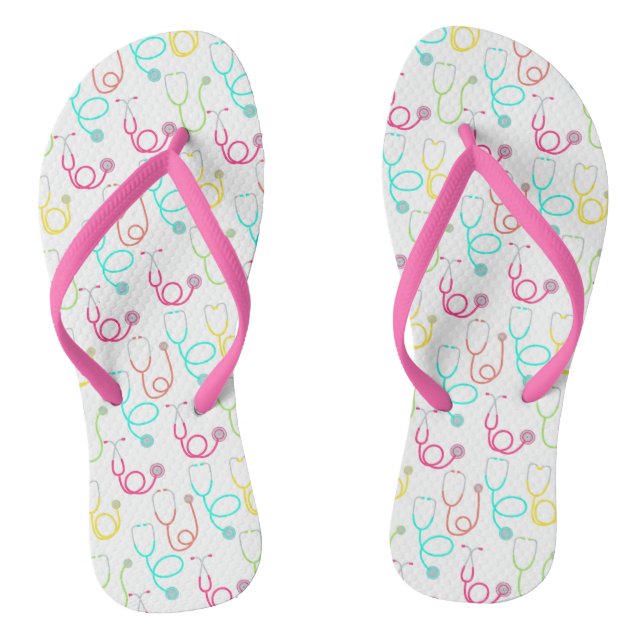 Neon Stethoscope Pattern Thongs (Footbed)