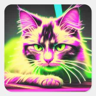 Neon Stickers Feline Fiesta: Teen Girl Birthday 