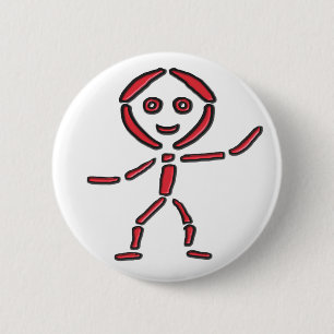Neon Stickman 6 Cm Round Badge