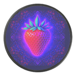 Neon Strawberry vivid Look Hockey puck