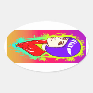 Neon Street Oval Sticker