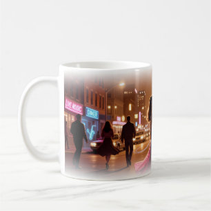 Neon Street Romance Live Music Night Mug