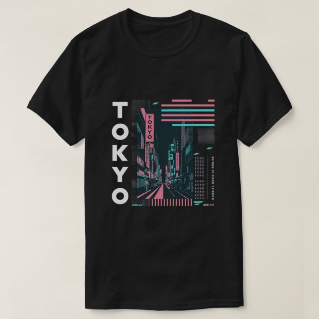 Neon Streets of Tokyo T-Shirt (Design Front)