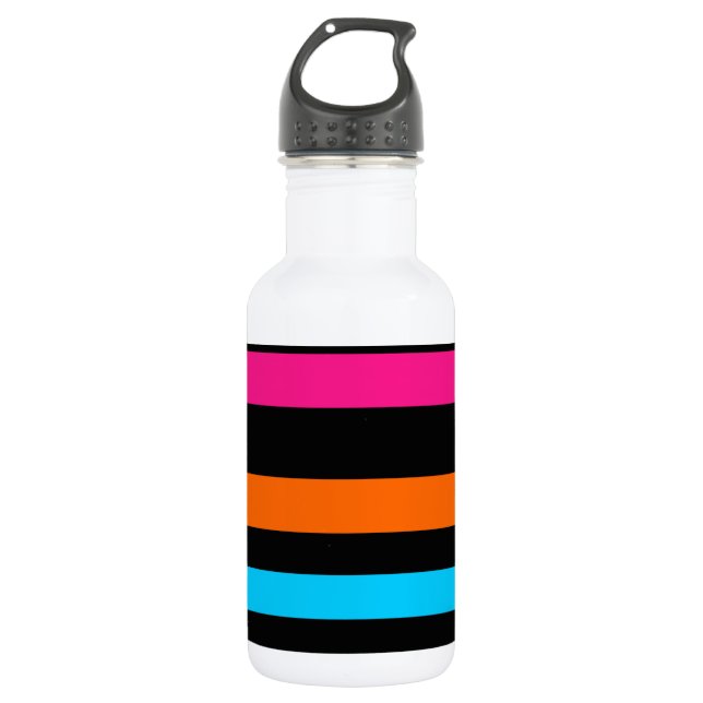 Neon stripes 532 ml water bottle (Front)
