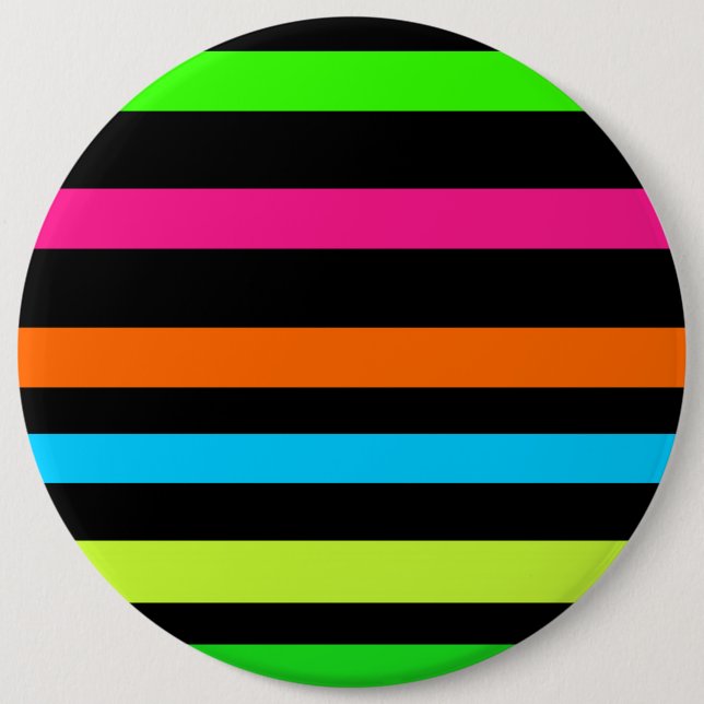 Neon stripes 6 cm round badge (Front)