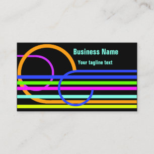 Neon Stripes and Curves Business Card