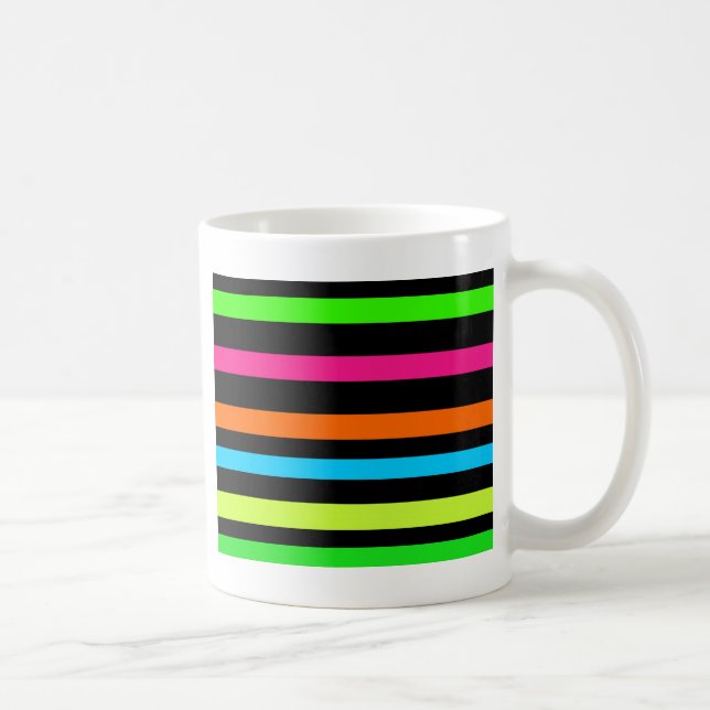 Neon stripes coffee mug (Right)