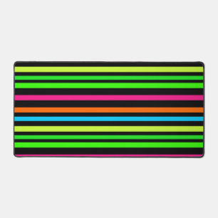 Neon stripes desk mat