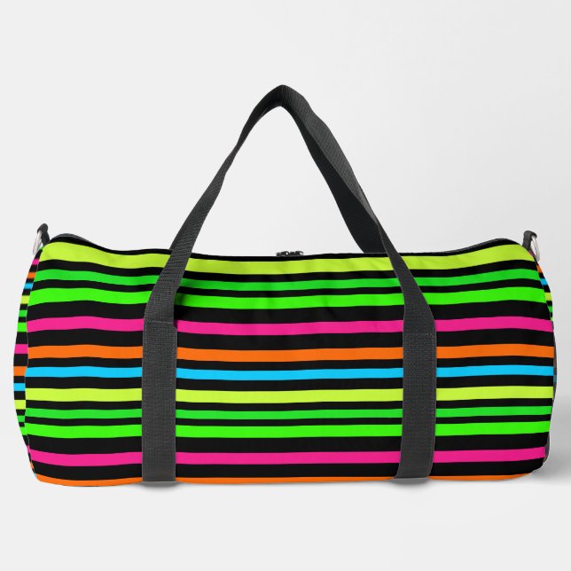 Neon stripes duffle bag (Front)