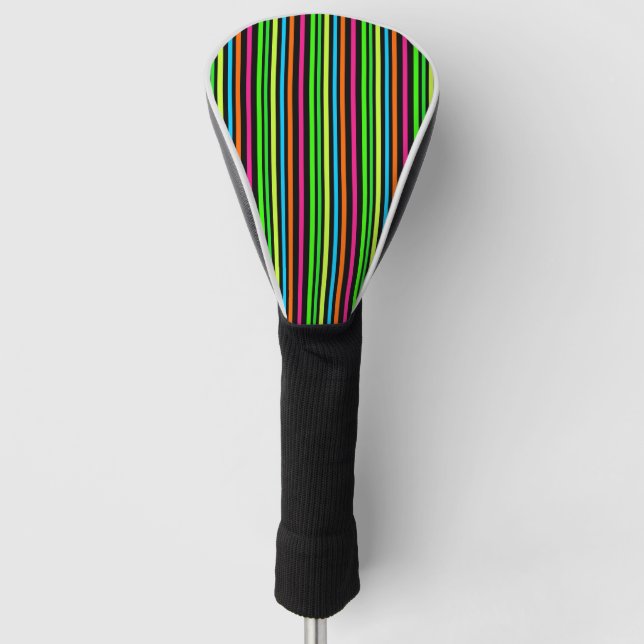 Neon stripes golf head cover (Front)