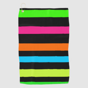 Neon stripes golf towel