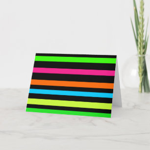 Neon stripes holiday card