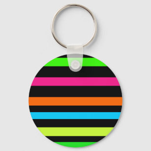 Neon stripes key ring