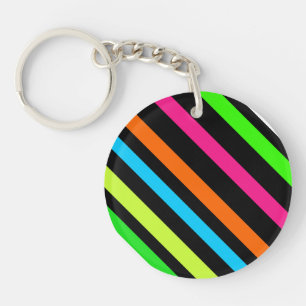 Neon stripes key ring