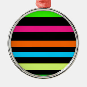 Neon stripes metal tree decoration