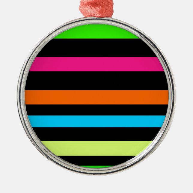Neon stripes metal tree decoration (Front)