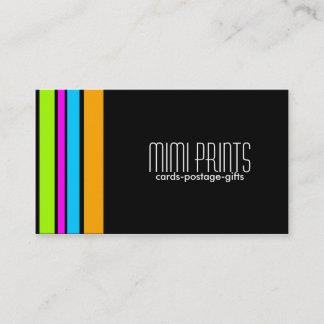 Neon Stripes on Black Business Card