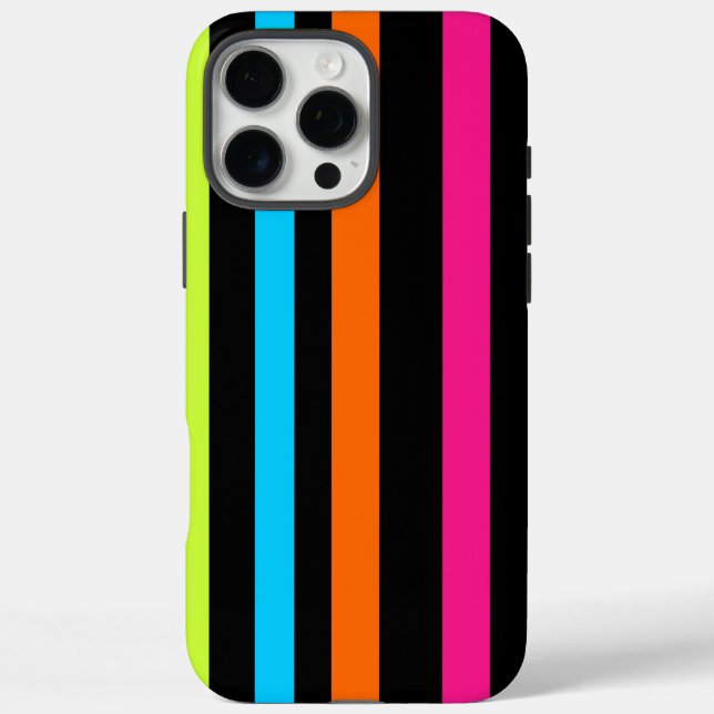 Neon Stripes Pattern Case-Mate iPhone Case (Back)