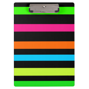 Neon Stripes Pattern Clipboard