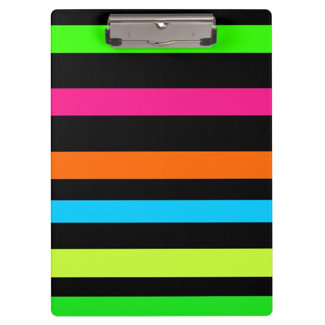 Neon Stripes Pattern Clipboard (Front)