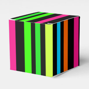 Neon Stripes Pattern Favour Box