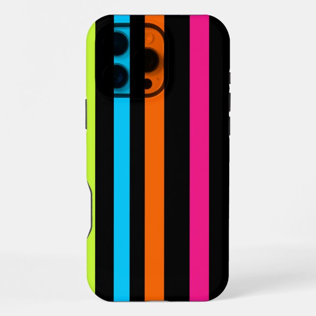 Neon Stripes Pattern iPhone Case (Back)