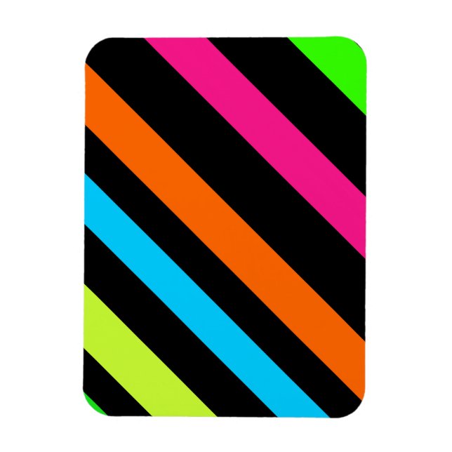 Neon Stripes Pattern Magnet (Vertical)