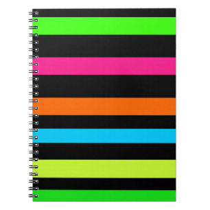 Neon Stripes Pattern Notebook