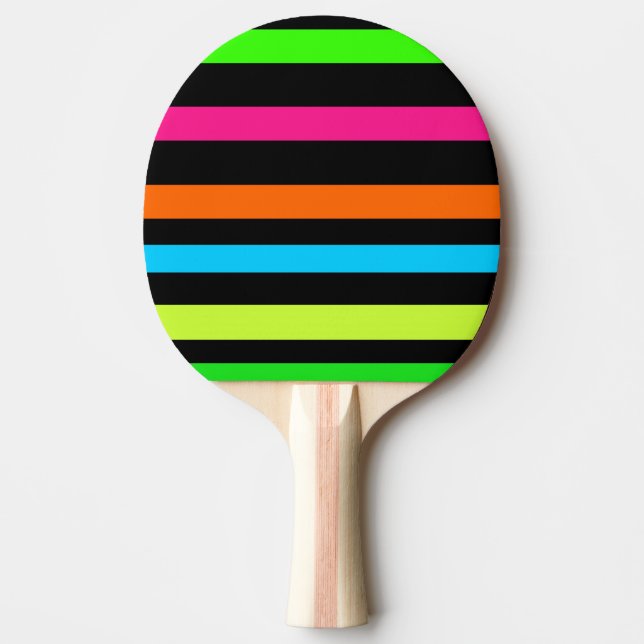 Neon Stripes Pattern Ping Pong Paddle (Front)