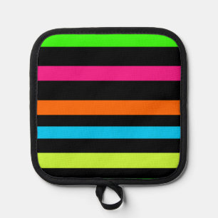Neon Stripes Pattern Pot Holder