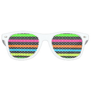Neon Stripes Pattern Retro Sunglasses