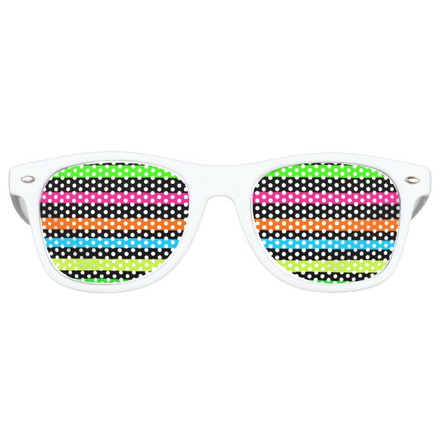 Neon Stripes Pattern Retro Sunglasses (Front)