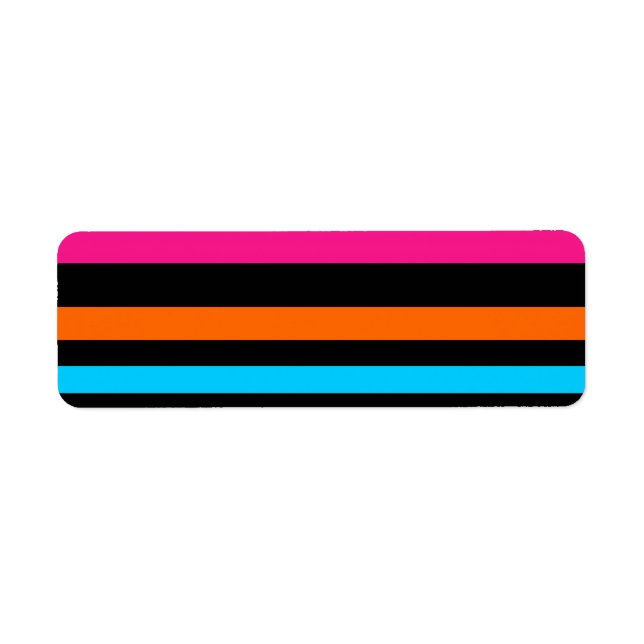 Neon Stripes Pattern Return Address Label (Front)