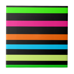 Neon Stripes Pattern Tile