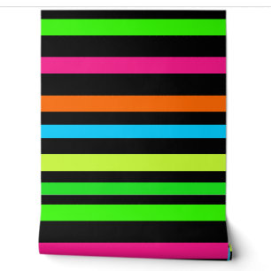 Neon Stripes Pattern Wallpaper