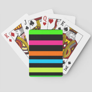 Neon stripes playing cards