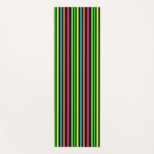 Neon stripes yoga mat (Front)