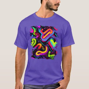 Neon Style 80s Retro Party Color Glow friends T-Shirt