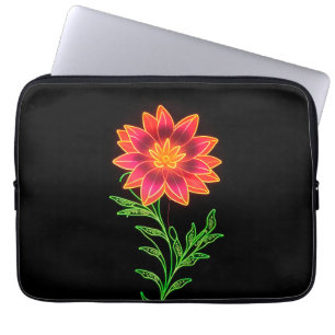 Neon Stylised Flower Laptop Sleeve