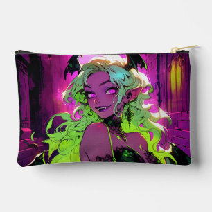 Neon Succubus Demon Anime Girl Accessory Pouch