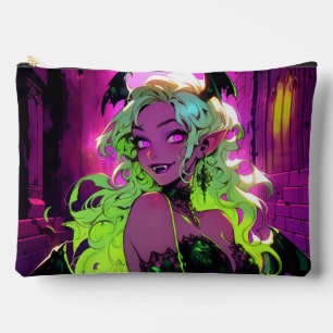 Neon Succubus Demon Anime Girl Accessory Pouch