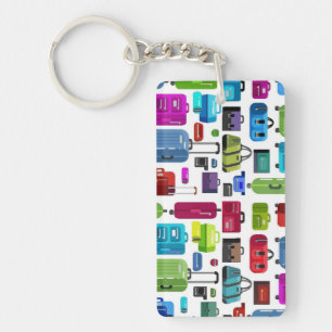 Neon Suitcases Key Ring