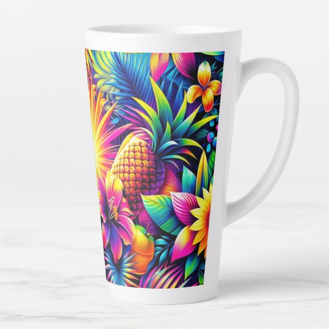 Neon Summer Symphony Latte Mug (Right)