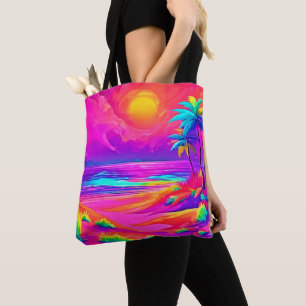 Neon Sun & Beach Bliss Tote Bag