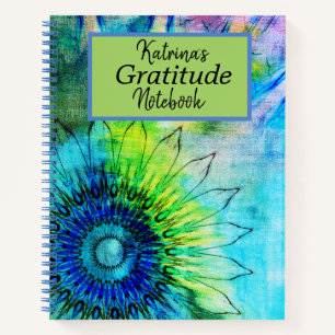 Neon Sunflower Gratitude Spiral Notebook