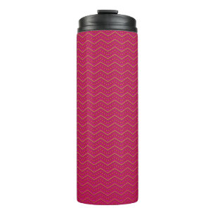 Neon Sunset Chevron Pattern Thermal Tumbler