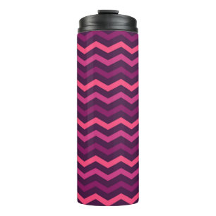 Neon Sunset Chevron Pattern Thermal Tumbler