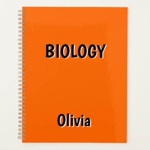 Neon Sunset Orange and Black 3D Personalised Name  Planner